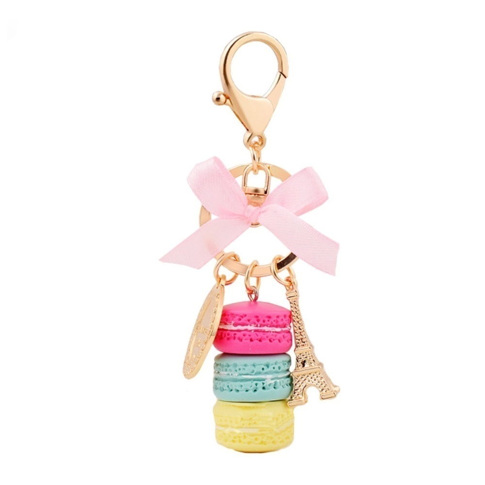 *CASSANDRA* Rosy Macaron Pendant Car Keychain Ring